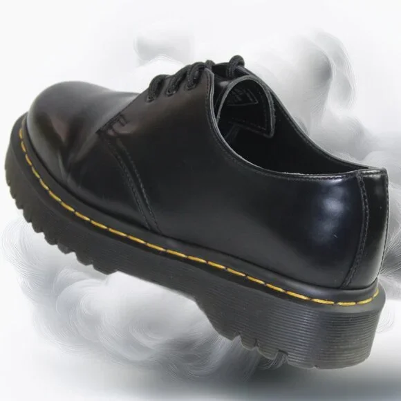 Dr. Martens Bex Low Quarter Oxford Platform Shoes Black Leather Size 6 - Picture 6 of 11
